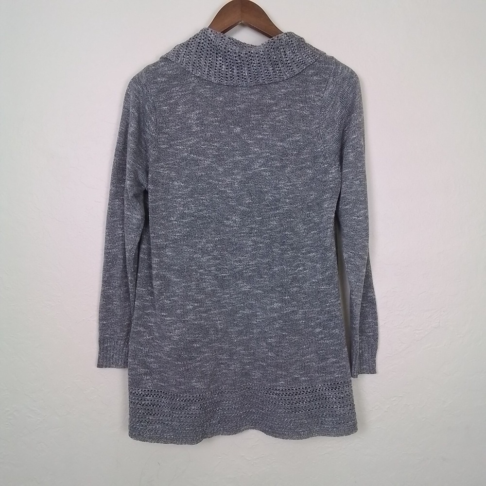 Torrid Cardigan Womens Size L Marble Gray White Open Front Longline Sweater - Picture 6 of 12